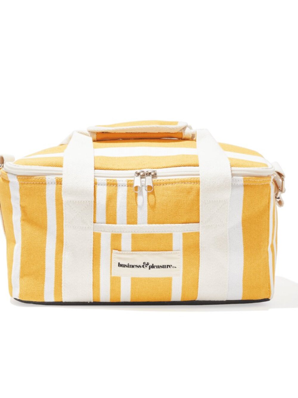 Business & Pleasure Co Insulated Cooler Bag – Yellow & White Stripe Canvas | NWT
